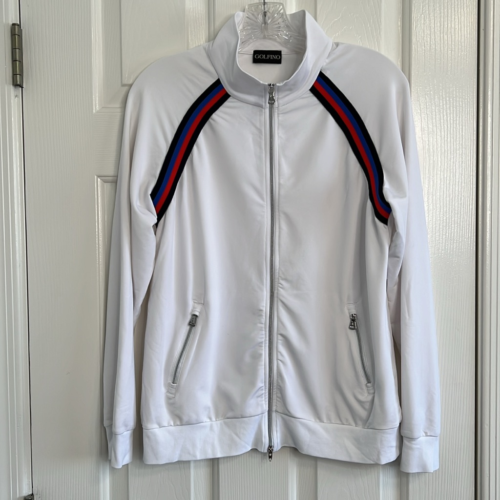 Golfino Unisex Medium Retro Sport Techno Jacket Polar Light White